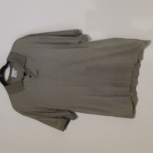 Geoffrey Beene Sage Green Diamond Patterned Polo Size XL